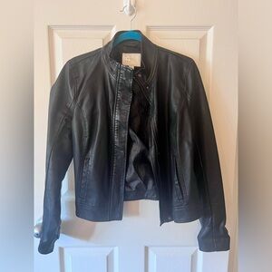 Faux black leather jacket
